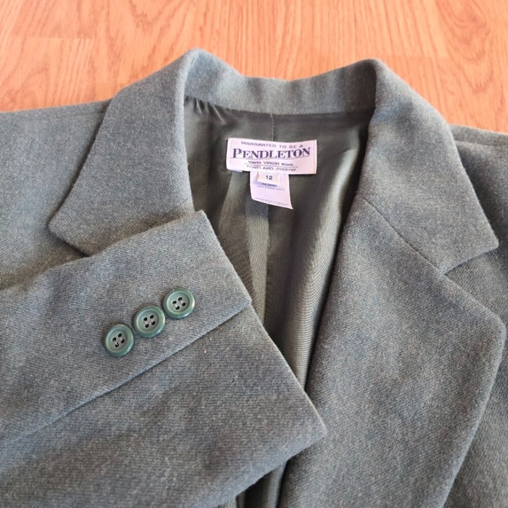 Pendleton Wool Blazer‎ Green Classic Tailored Jacket Women’s 12